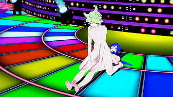 Vocaloid Yaoi - Len x Kaito Boobjob and fucked in stage - Sissy crossdress Japanese Asian Manga Anime Game Porn Gay