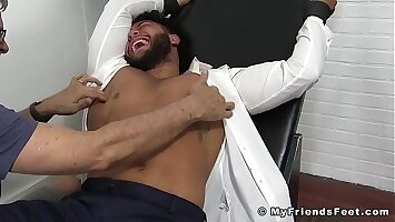 Latino hunk restrained and tickled with no mercy