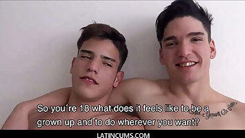 Two Young Virgin Twink Latino Boyfriends Fuck For First Time For Producer